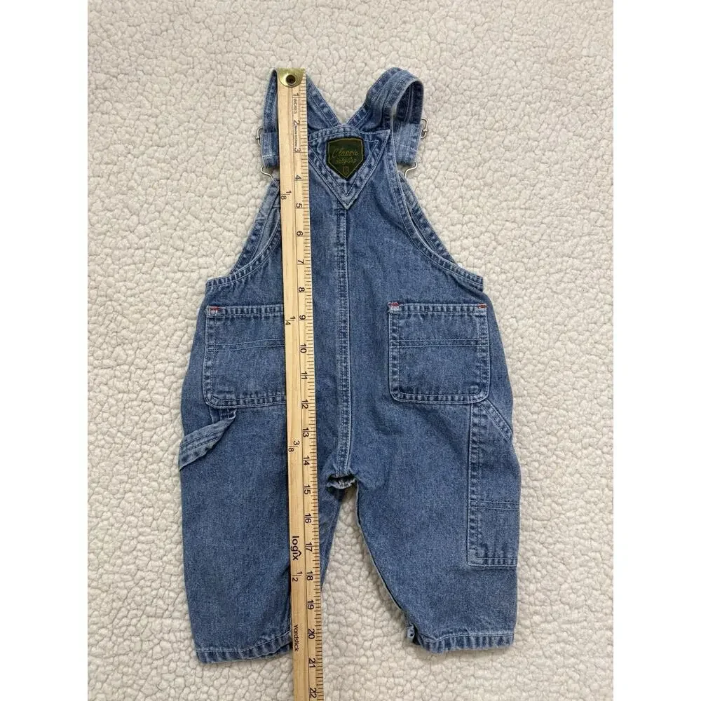 Vintage Baby Gap Denim Overalls Size 3-6M Carpenter Jeans Bib Blue Cotton Y2K